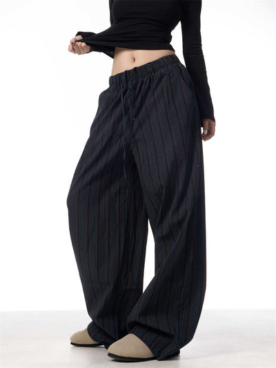 Pantalones Anchos de Rayas Vintage Americano - Casual y Cómodo para Mujer - Image 6