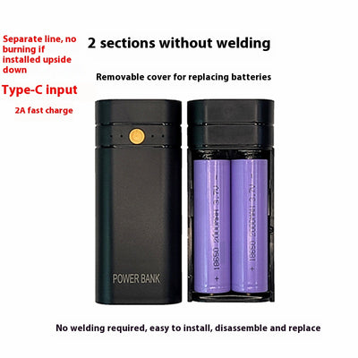 Carcasa de Power Bank de 2 Secciones con Conexión Anti-inversión sin Soldadura - Image 7