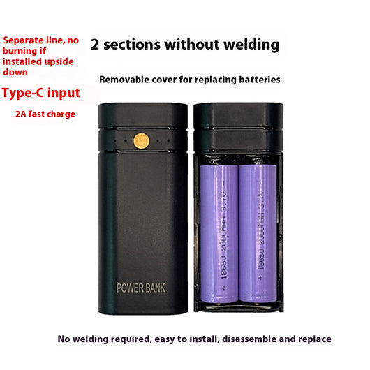 Carcasa de Power Bank de 2 Secciones con Conexión Anti-inversión sin Soldadura - Image 7