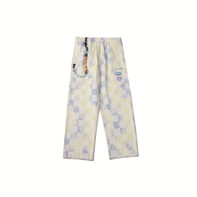 Pantalones Casuales a Cuadros con Degradado Holgados y Rectos para Hombre y Mujer - Image 6