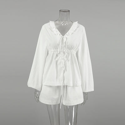 Blusa de Lino y Algodón con Mangas Farol - Estilo Europeo Moderno - Image 14