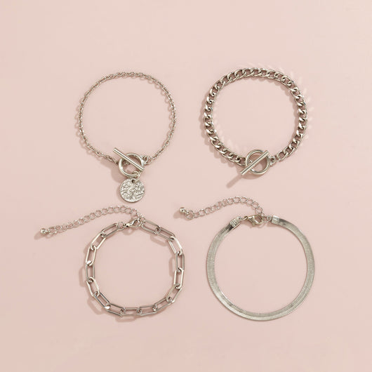 Pulsera de Cadena Hueca con Diseño Serpiente en Metal - Image 8