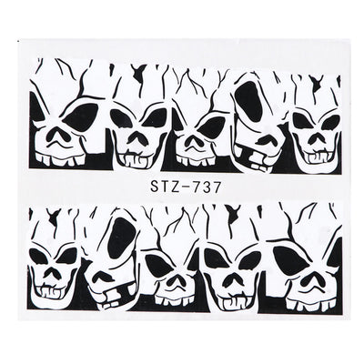 Calcomanías de Agua para Uñas Tema Halloween Calavera y Diablo - Image 20