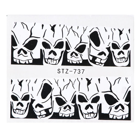 Calcomanías de Agua para Uñas Tema Halloween Calavera y Diablo - Image 20