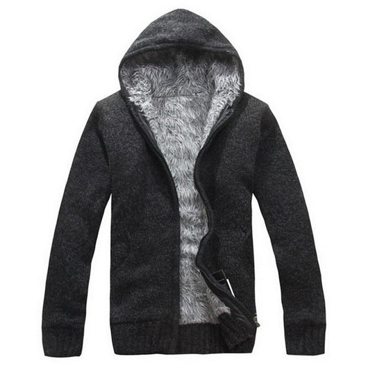 Cardigan con Capucha Coreano Slim Fit en Punto - Image 4