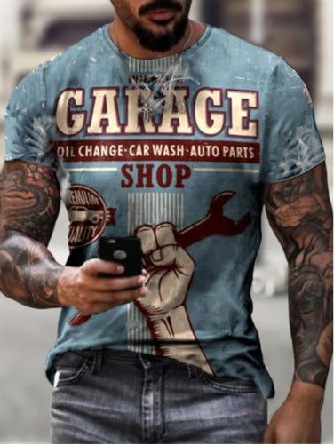 Playera Casual de Cuello Redondo con Estampado Digital Ajuste Slim - Image 4