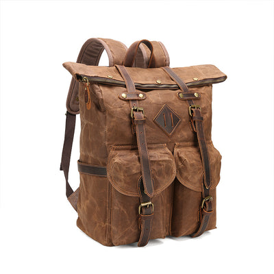 Mochila Vintage de Cuero Crazy Horse Impermeable con Gran Capacidad - Image 2