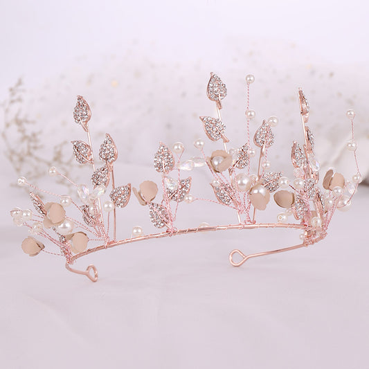 Aretes de Corona Lujo con Perlas y Diamantes