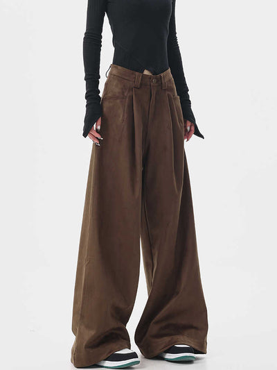 Pantalones Anchos Retro Vintage Marrón para Mujer - Estilo Casual Holgado - Image 5