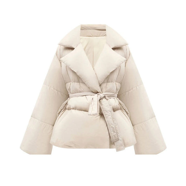Chaqueta de Algodón con Cintura Controlada y Solapas de Encaje - Image 6