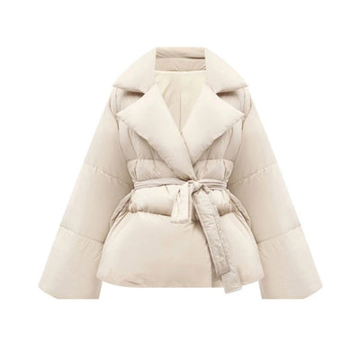 Chaqueta de Algodón con Cintura Controlada y Solapas de Encaje - Image 6