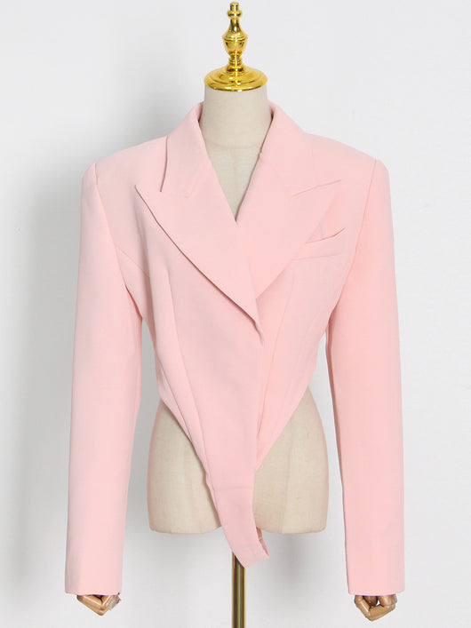 Abrigo Ajustado con Hombreras y Solapa Larga para Mujer - Image 6