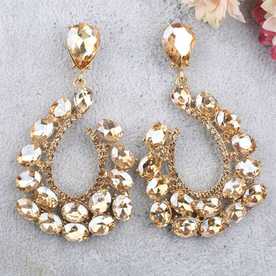 Aretes de Cristal para Mujer Aleación de Zinc Estilo Europeo Americano