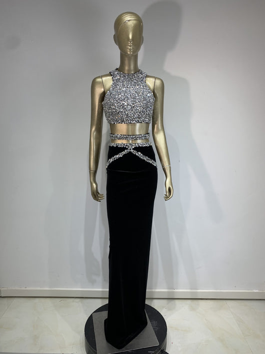 Vestido de Noche Brillante con Cristales Rhinestone para Mujer - Image 17