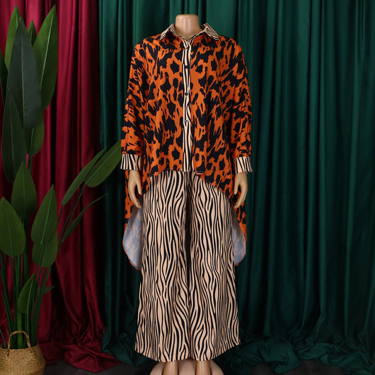 Conjunto Africano de Dos Piezas: Camisa Estampada y Pantalón Ancho - Image 11