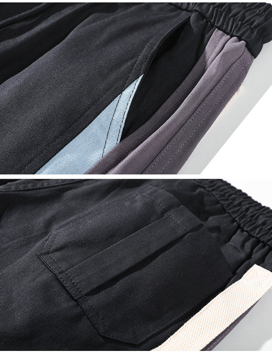 Pantalones Hip Hop con Cordón y Costuras Contrastantes para Niños - Image 9