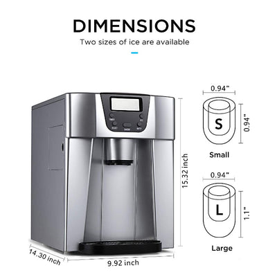Máquina de Hielo Automática de Escritorio con Dispensador de Agua