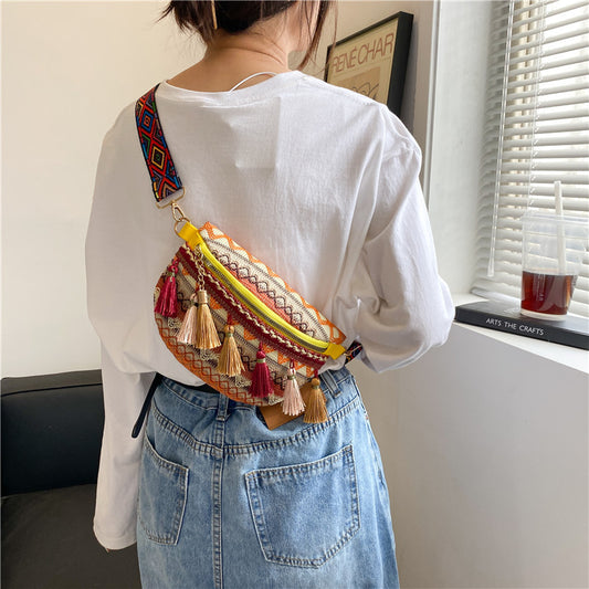 Bolsa Mensajera Étnica Multiusos para Mujer - Bandolera y Cintura