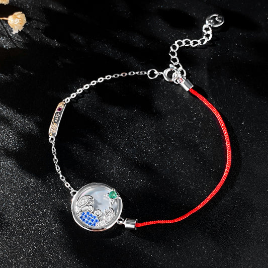 Pulsera Esmeralda Cáncer Plata S925 Diseño Original Constelación