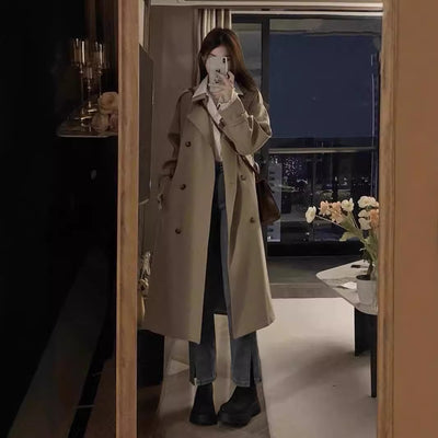 Gabardina Clásica Británica para Mujer - Abrigo Midi Primavera Otoño - Image 13