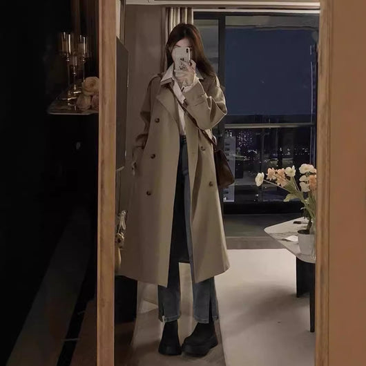 Gabardina Clásica Británica para Mujer - Abrigo Midi Primavera Otoño - Image 13