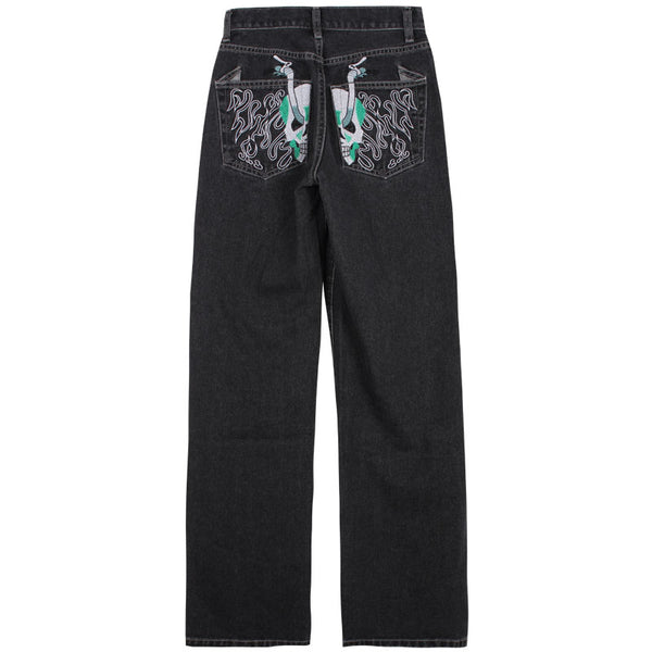 Jeans Rectos de Cintura Alta con Estampado y Pierna Ancha - Image 6