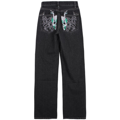 Jeans Rectos de Cintura Alta con Estampado y Pierna Ancha - Image 6