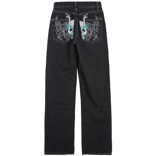 Jeans Rectos de Cintura Alta con Estampado y Pierna Ancha - Image 6
