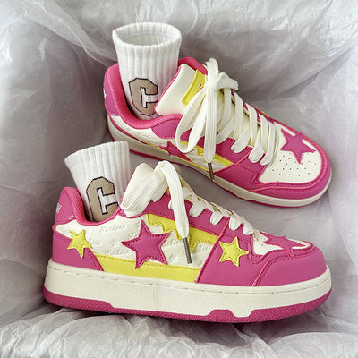 Zapatillas Deportivas Retro Hong Kong Estilo Contraste Estrella Ligeras Tendencia