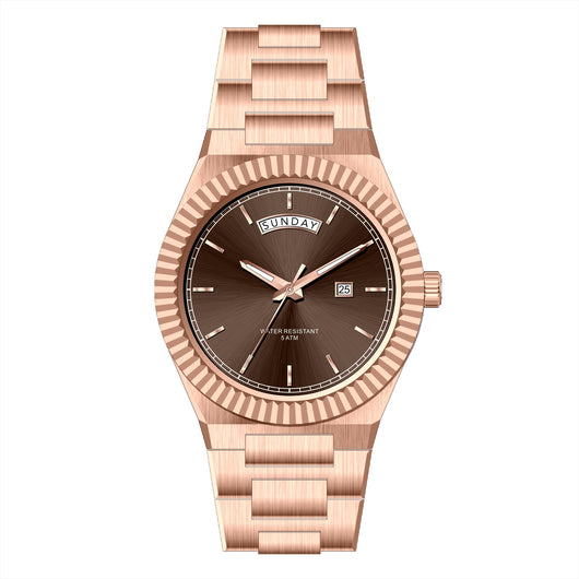 Reloj Ejecutivo de Acero Inoxidable con Correa de Cuero - Resistente al Agua - Image 12