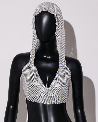 Chaleco Deportivo Brillante con Capucha y Lentejuelas Metálicas - Image 7
