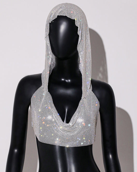 Chaleco Deportivo Brillante con Capucha y Lentejuelas Metálicas - Image 7