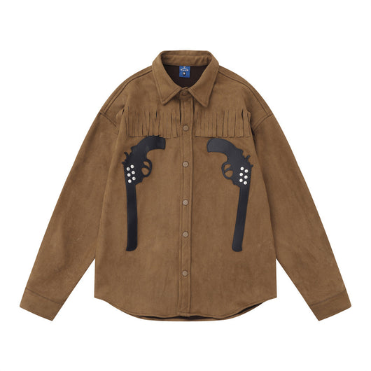 Chaqueta con Parches Bordados de Pistola - Manga Larga - Image 5