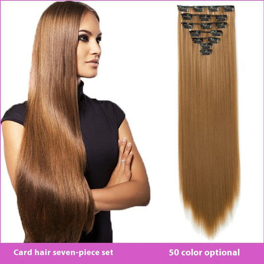 Set de Extensiones de Cabello con 16 Clips - Peluca de Fibra Sintética Premium