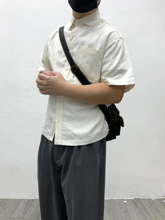 Camisa Retro Japonesa de Lino y Algodón de Manga Corta con Dobladillo Plano - Image 54