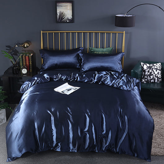Juego de Cama Funda Nórdica Seda de Hielo Color Puro Verano - Image 10