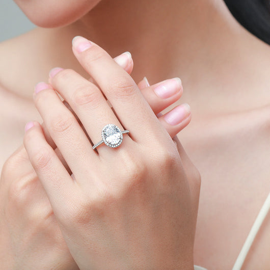 Anillo de Plata 925 con Diamante Huevo de Paloma - Image 4