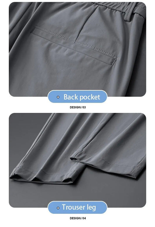 Pantalones Casuales para Hombre Ajuste Elástico Negocios Tela Ligera - Image 25