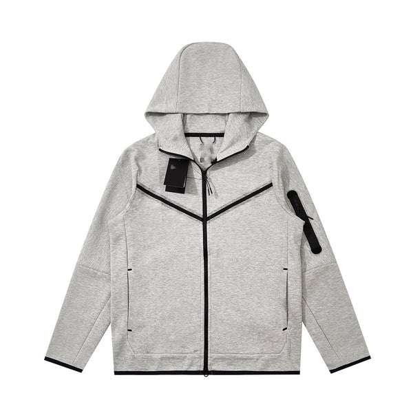 Chaqueta Hoodie de Algodón con Capa de Aire y Cierre