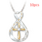 Cross Footprint Diamond Pendant Two Tone Twocolor cross 10PCS