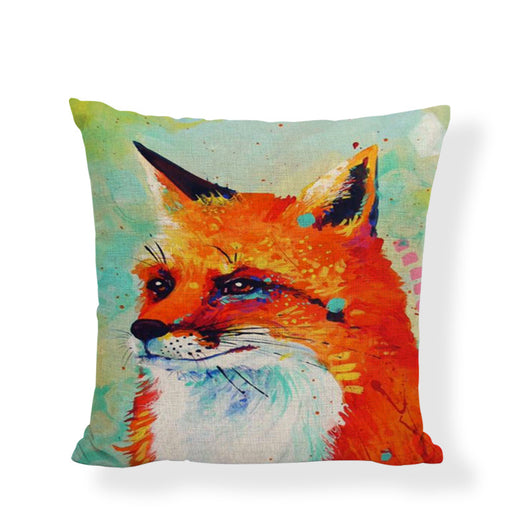 Funda de Almohada de Lino con Arte de Animales al Óleo - Image 6