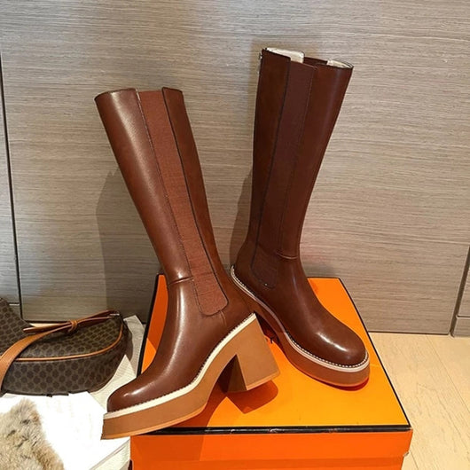 Botas de Cuero Genuino con Tacón Grueso y Suela Reforzada - Image 4