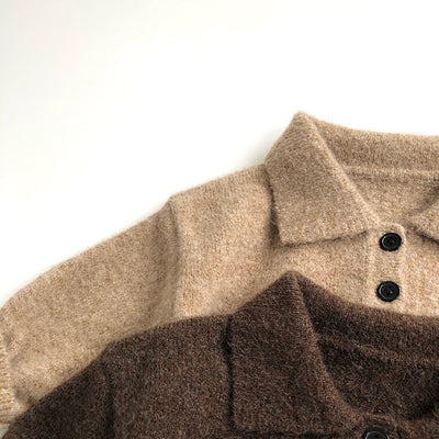 Abrigo Tejido Retro con Cuello Vuelto - Estilo Clásico Moderno - Image 3