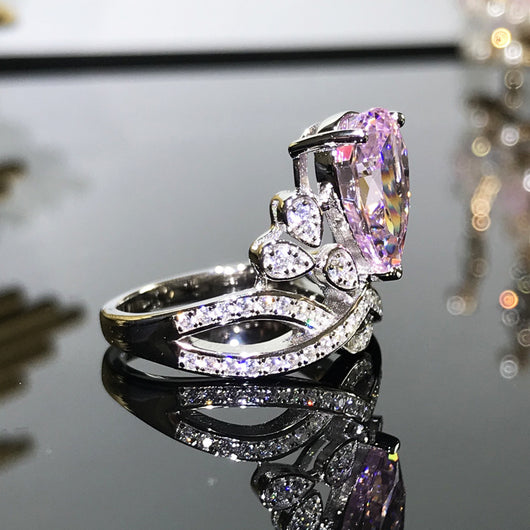 Anillo de Plata Esterlina Gota de Agua Vintage Princesa Real - Image 4