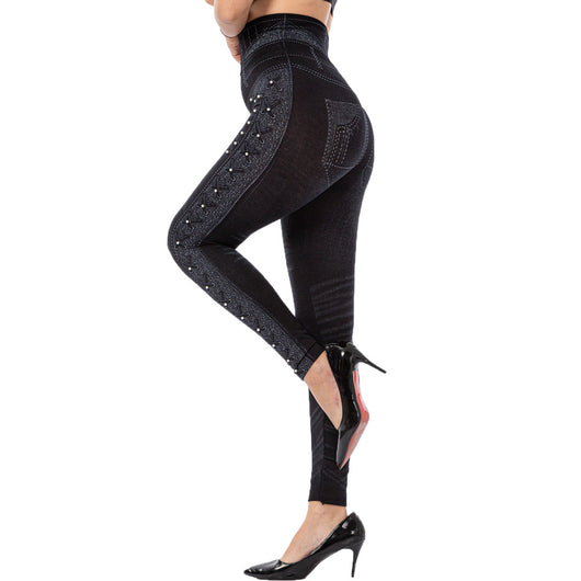 Pantalones Capri Ajustados de Cintura Alta con Detalles Brillantes - Image 27
