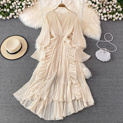 Vestido Rojo de Playa Cintura Alta Cuello V Viajes Desérticos - Image 10