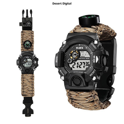 Pulsera de Supervivencia Táctica 7 en 1 con Brújula, Silbato y Cordón Paracaidista - Image 19
