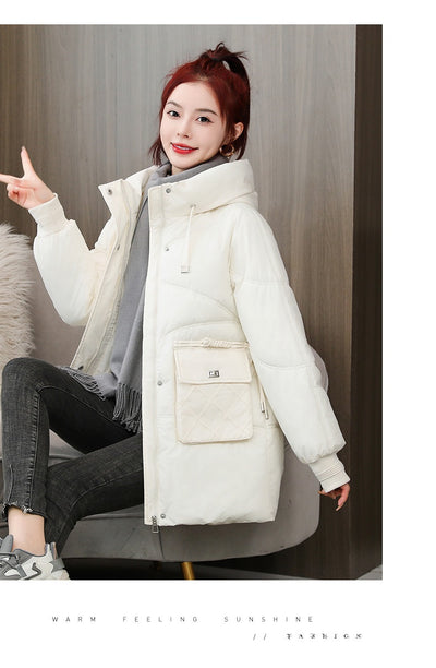 Abrigo Acolchado Grueso Talla Grande con Capucha - Algodón Cálido Invierno - Image 13