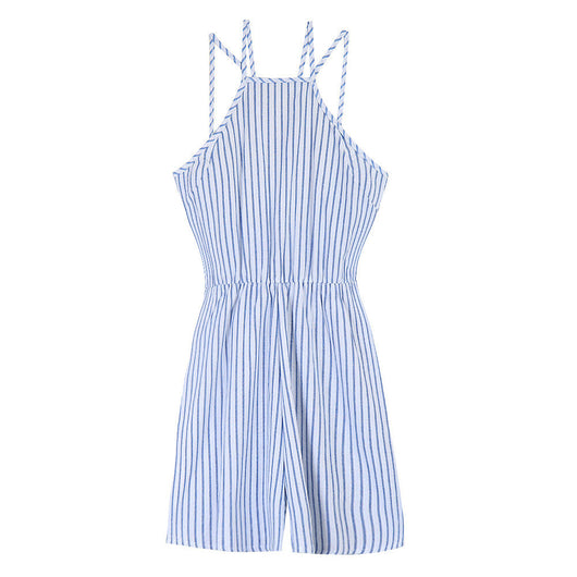 Jumpsuit Casual Elegante con Tirantes Halter y Rayas - Image 3