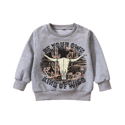 Suéter Infantil Gris con Estampado de Cabeza de Vaca - Image 6